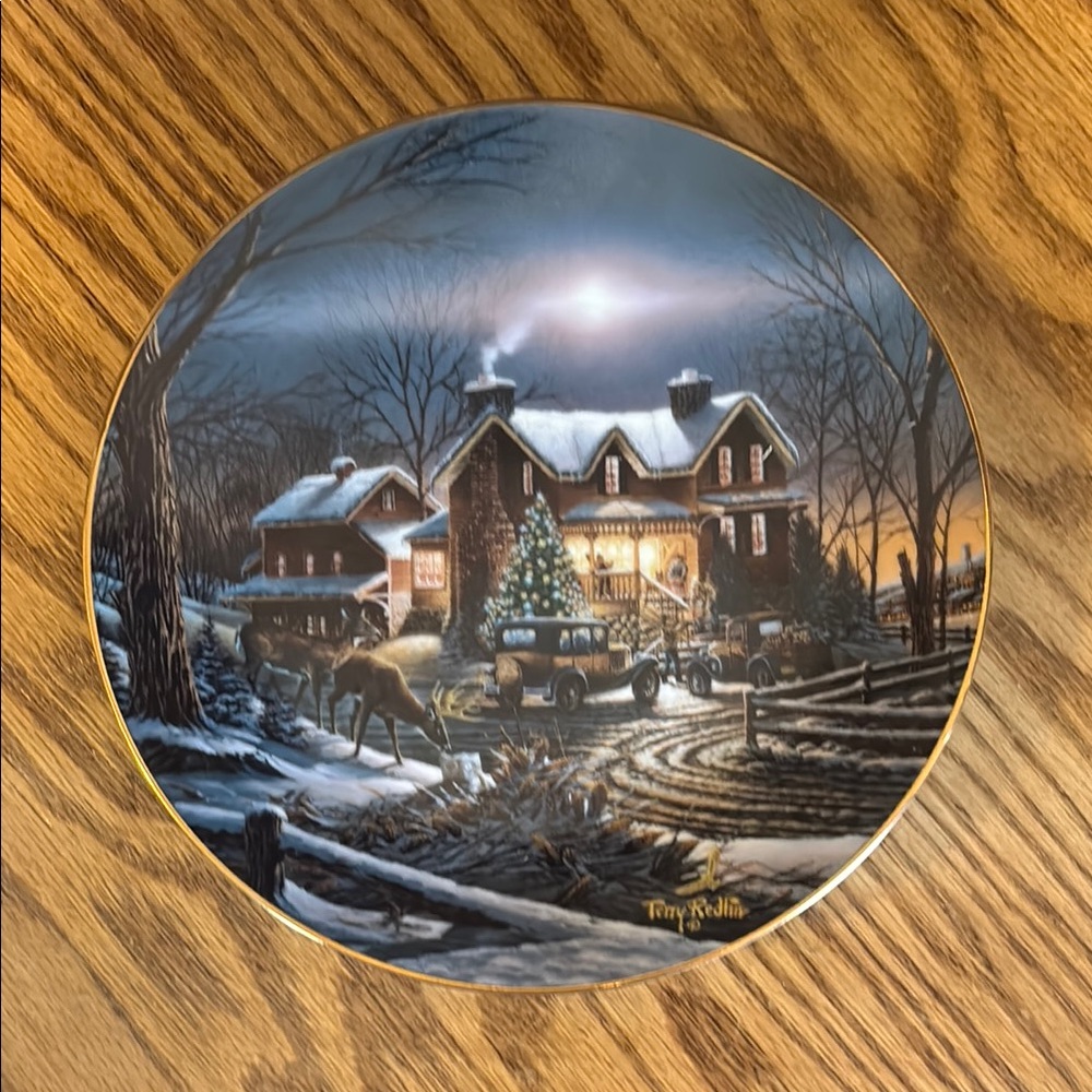 Winter Evening Home Decor Plate